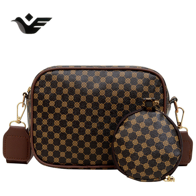 Feiyan Free Shipping New Designer Bag Luxury Shopping Bag Trade Retro Small Square Bag Simple Wide Shoulder Strap Crossbody Bag Textured Single Should