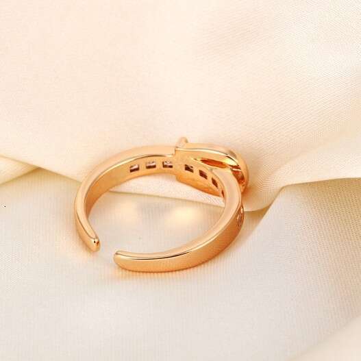 Exquisite Belt Diamond Open for Women, Fashionable and Unique Niche Design Index Finger Ring