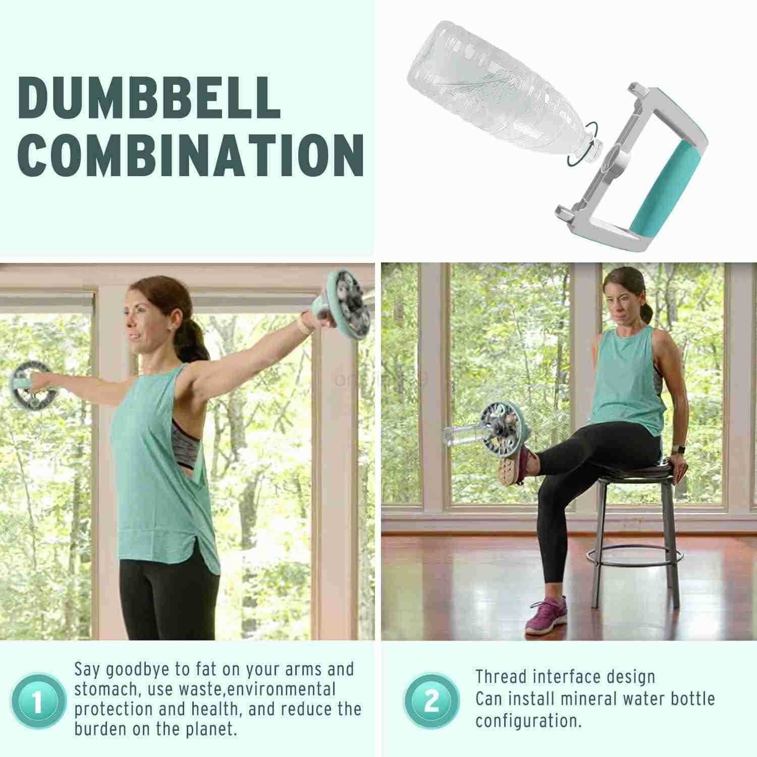 Ab Roller Wheel 14in1Exercise Roller Wheel Kit for Abdominal Core Strength Training Perfect Home Gym Equipment for Women Green W250904