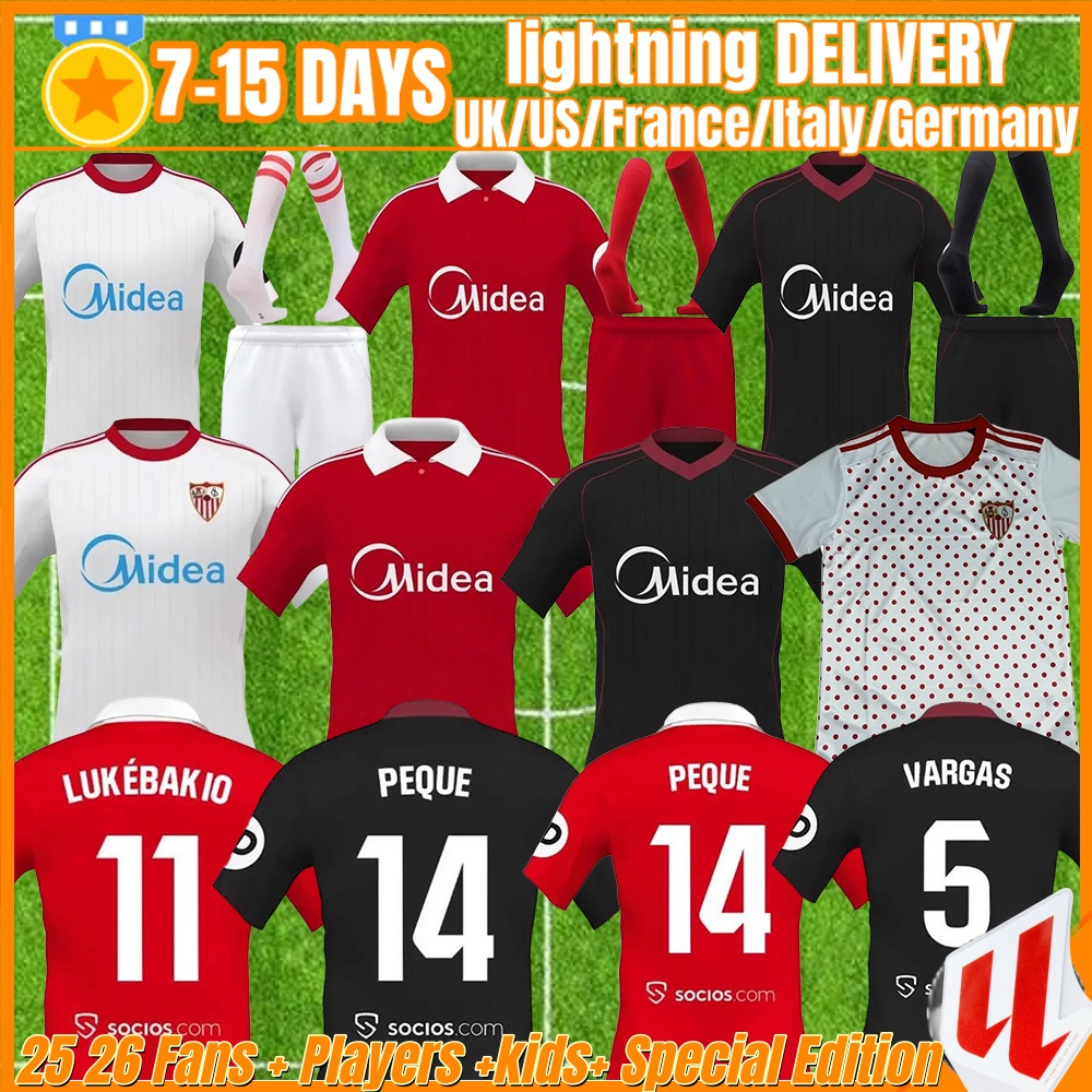 25 26 Sevilla Y.EN NESYRI Football Jersey 2025 2026 Sevilla SERGIO RAMOS ISAAC Jersey L. OCAMPOS LUKEBAKIO RAFA MIR RAFA MIR SOW SOW Men's and Kids' Kit
