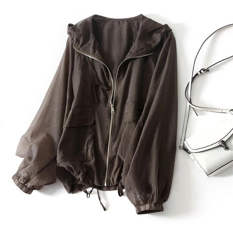 Thin Sunscreen Clothing Anti UV Loose Summer Long Sleeved Jacket Waterproof Quick Dry Womens Coat Outdoor Sports 2025 250903