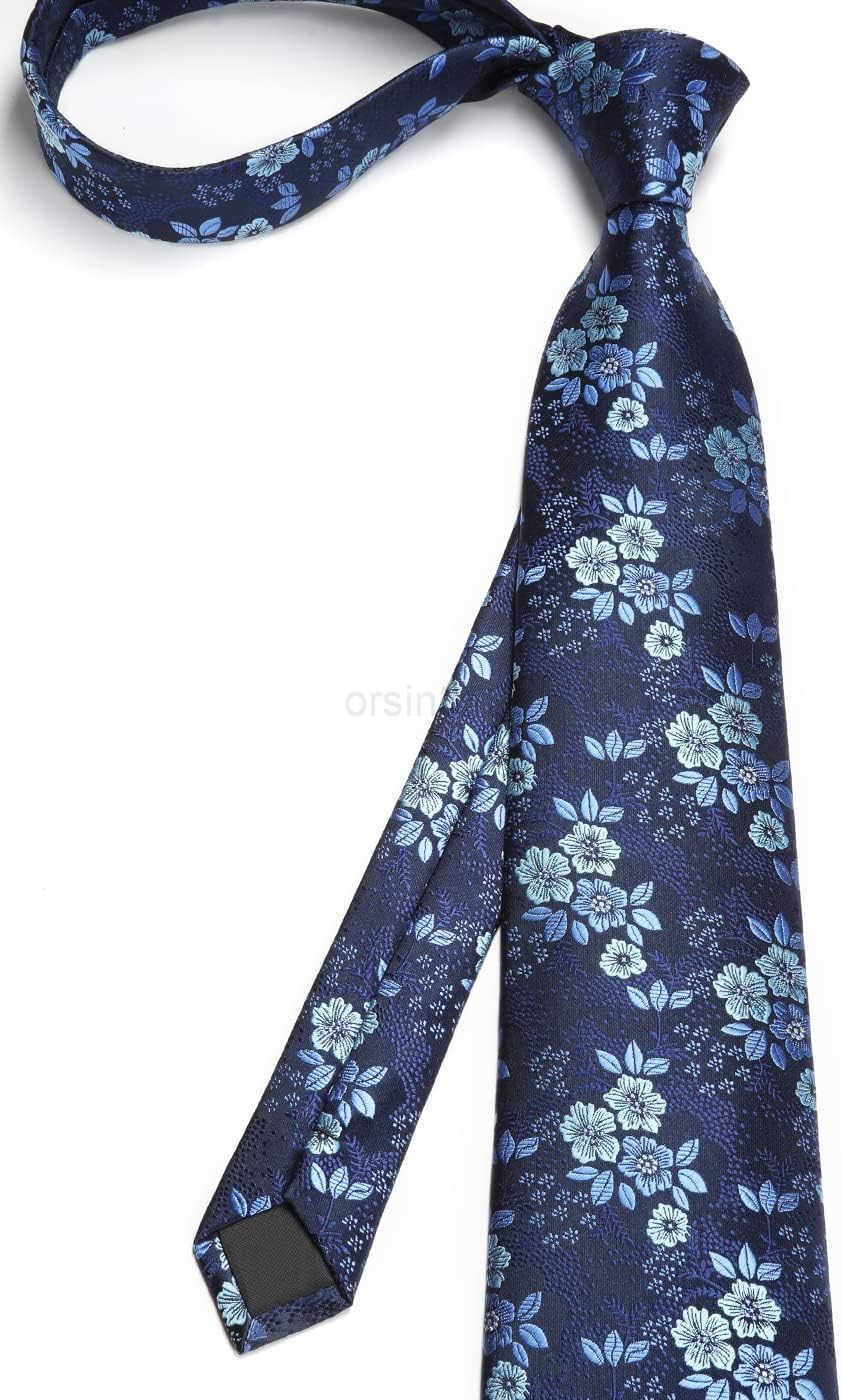 Ties for Men Floral Tie Handkerchief Cufflinks Set Formal Flower Classic Mens Necktie Pocket Square WeddingW250904