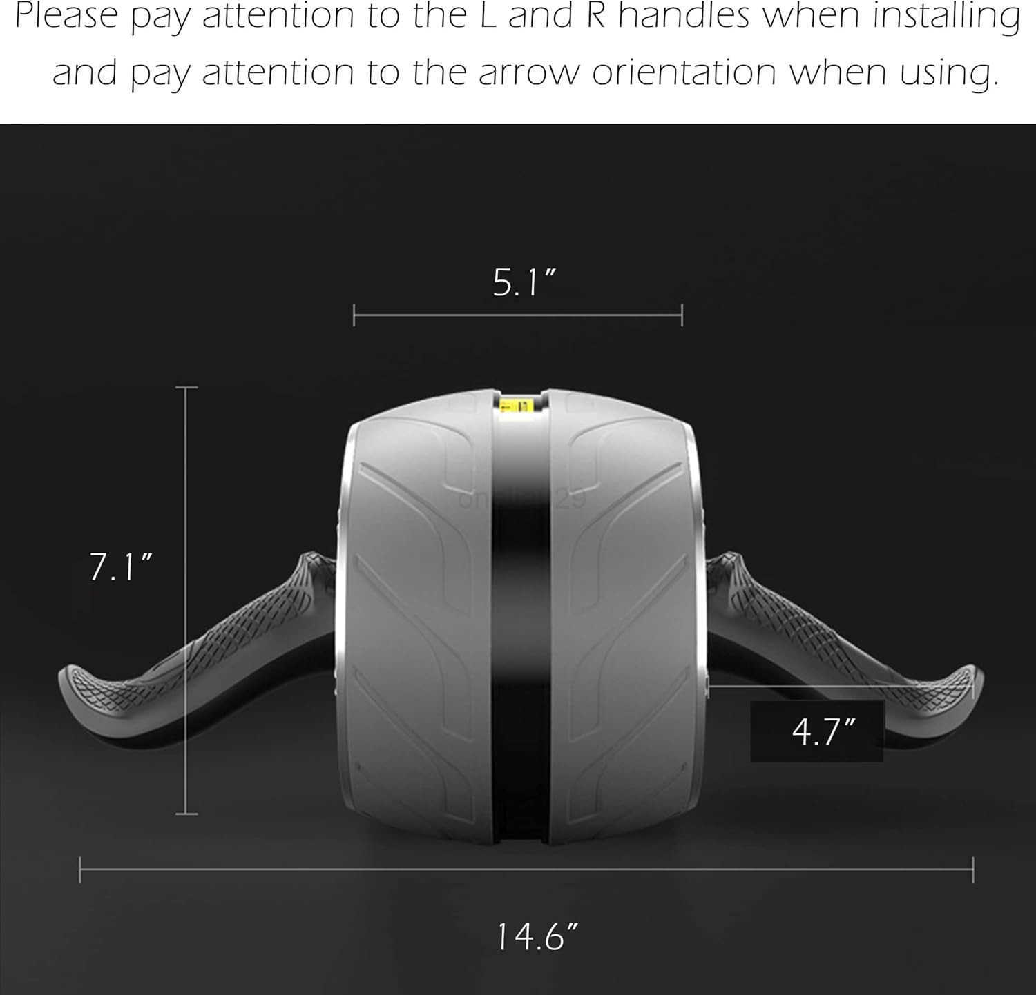 AB Wheel Roller with Resistance Spring Automatic Rebound Exercise Abdominal UltraWide Wheels Fitness for Gym Home Core Workout StrengthTraining Roller