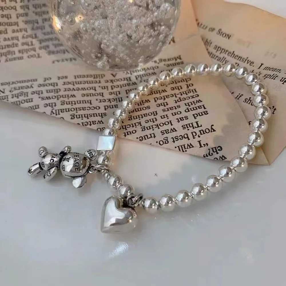 Stamp Bracelets For Women String Of Beads Accories Trend Vintage Simple Cute Bear Pendant Party Jewelry LuxuryXJ250904