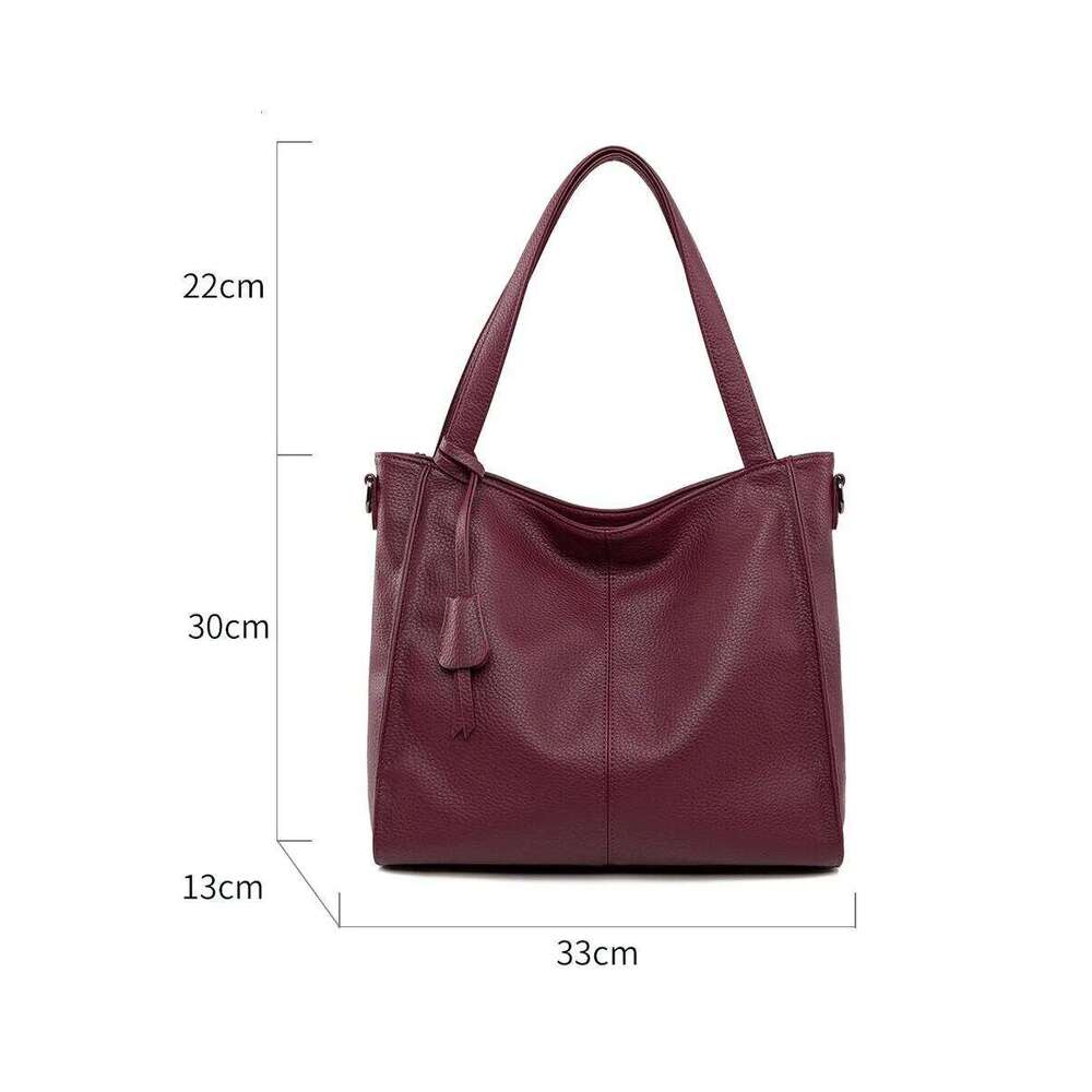 Designer Bag Vintage Soft Leather Solid Color Women's Shoulder Fashion Black Brown Tote Large Capacity Versatile Commuting Shopping Bags