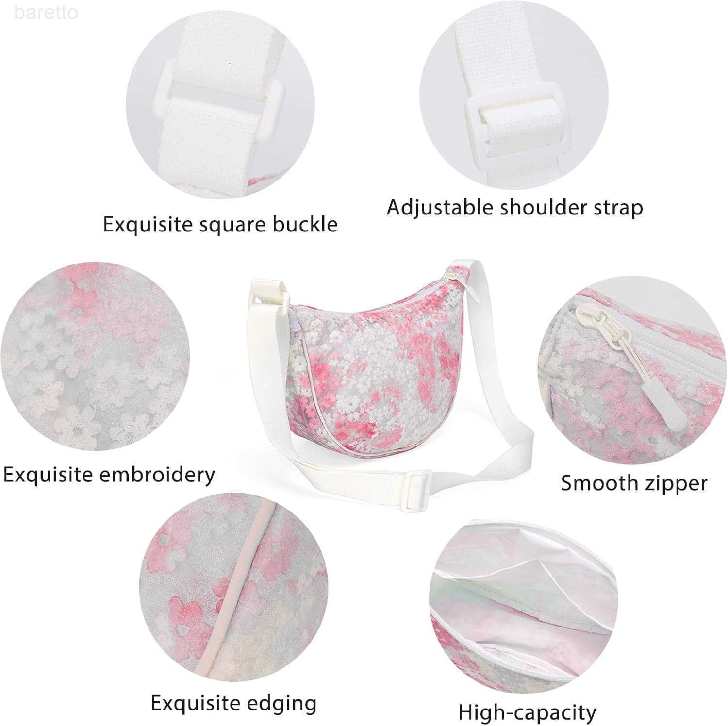 Small Crescent Crossbody Bag for Women Men Lightweight Nylon Dumpling Sling Purse Shoulder Bag for Outdoor Travel M250903