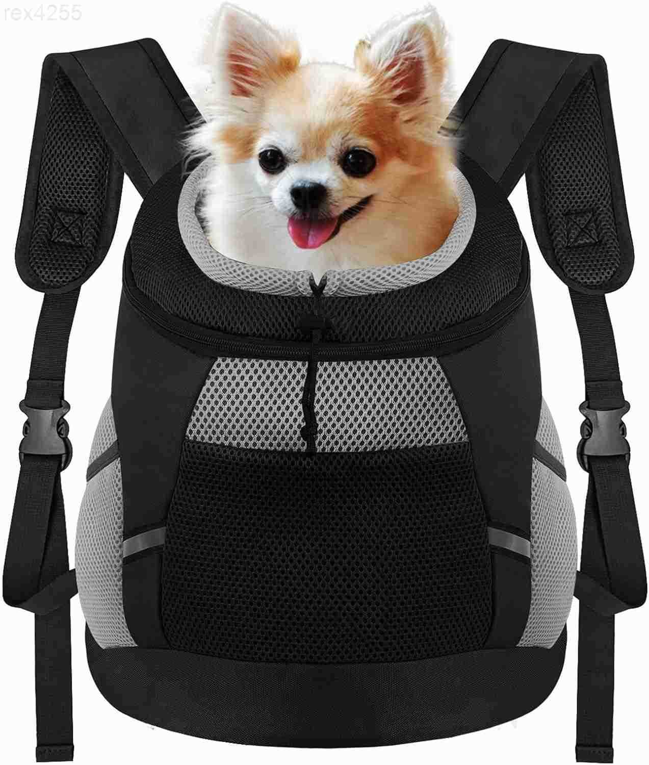 Dog Backpack Carrier Front Chest Carrier for Cat Small Dogs Pet Carrying Bag for Travel Hiking Cycling Outdoor Black S Suggested Pet Height 710 in 26 