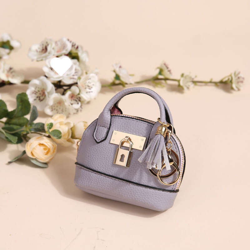 DHEssentials 2024 Summer Korean-Japanese Style Cute Mini Coin Purse Keychain Women's Simple Creative Small Wallet PU Multi-Color