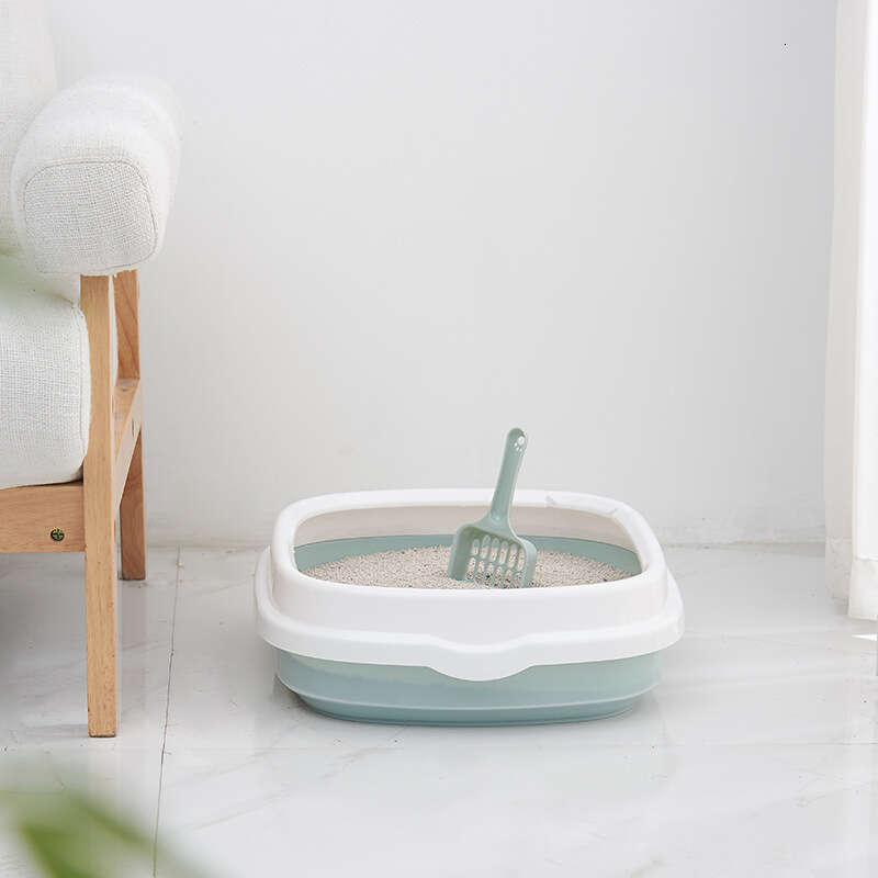 famous brand Box Semi Enclosed Detachable Easy To Clean Tray With Litter Scoop Cat Toilet