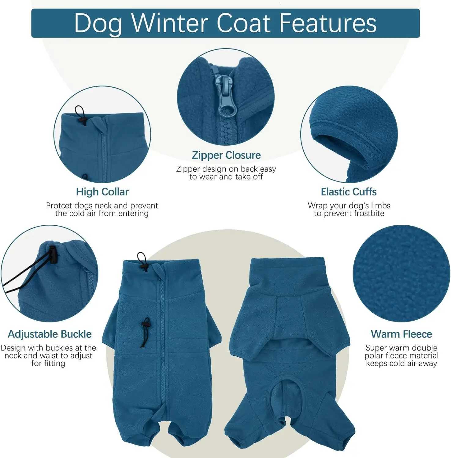 Dog Clothes Soft Fleece Pullover Pajamas For Small Medium Large Dogs Warm Thicken et Pet Jumpsuit Winter Coat W250904