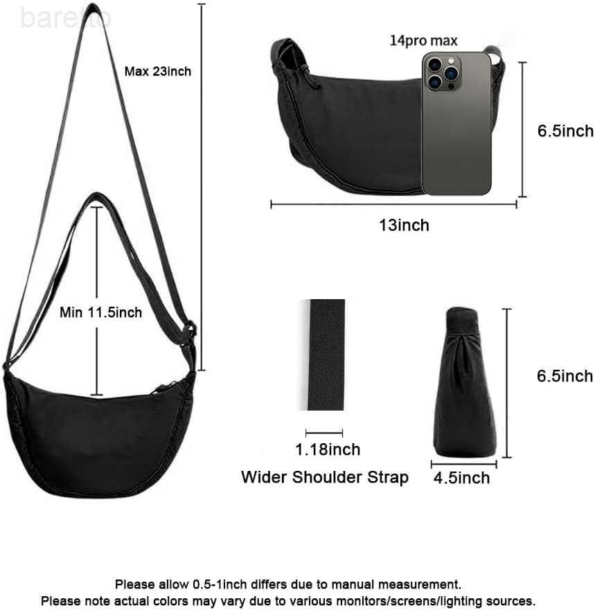 Nylon Crescent Crossbody Bags for Women Luna Dumpling Bag Lightweight Medium Sling Bag Hobo Travel Fanny Pack M250903