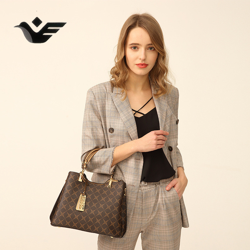 Feiyan Free Shipping New Designer Bag Luxury Shopping Bag Tote Bag For Women Printed Old Flower Ladies Shoulder Handbag Bag Old Flower Donkey Home Sam