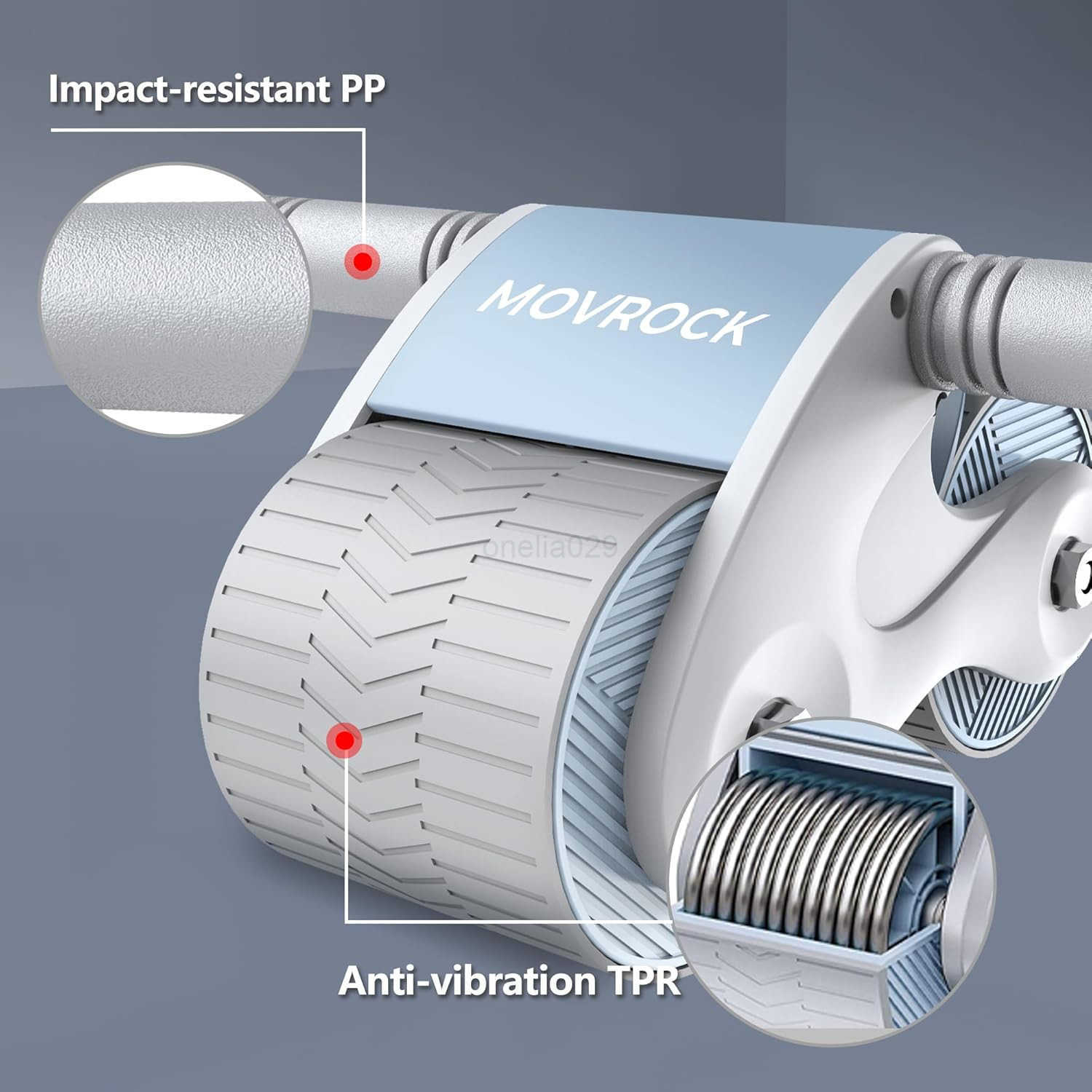 Ab Roller Wheel with Automatic Rebound for Home Gym Core Fitness Sturdy Abdominal Exercise Equipment Includes Knee Pad Perfect for Ab Workouts and Str