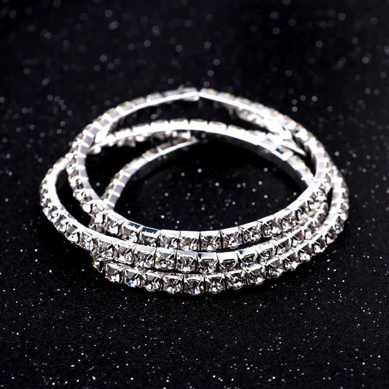 New Fashion Vintage Elasticity Crystal Rhinestone Bracelets Bangles for Women Adjustable Pulsera Jewelry Party WholesalesXJ250904