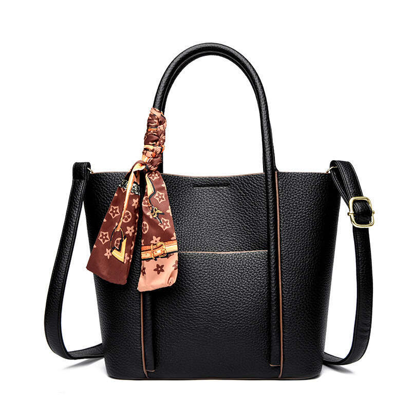 DHEssentials 2025 Summer New Women's Tote Bag Large Capacity Crossbody Commuter Handheld Single Shoulder Bag Urban Minimalist Black Khaki