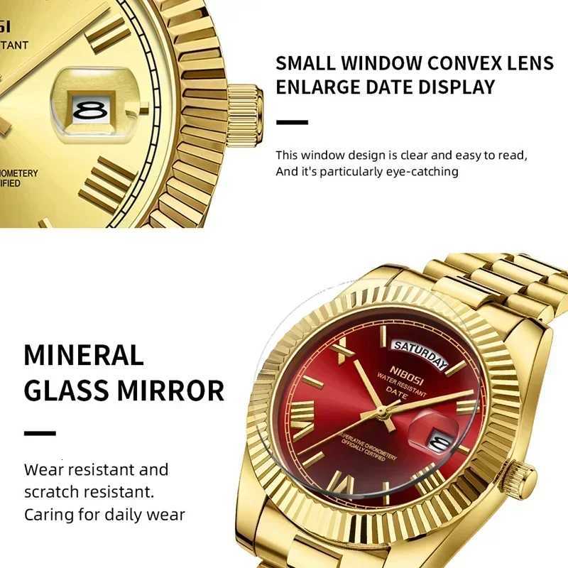 NIBOSI Mens Watches Top Brand Luxury Man Watch For Men Autatic Date Week Waterproof Quartz Wristwatches Luminous Reloj Hbre X250904