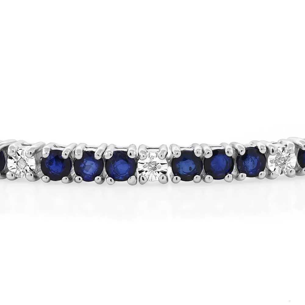 925 Sterling Silver Bracelet With Zircon Blue Crystal Simple Design Bracelet Fine Jewelry Party Valentines Day Gifts For Women W250904