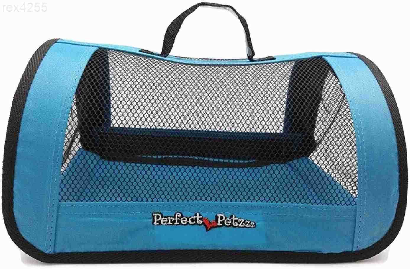 Tote for Lifelike Stuffed Interactive Pet Dogs and Cats Nylon and Mesh Carrier for Pet AnimalsZippered Carrying Case AccessoryBlueW250904