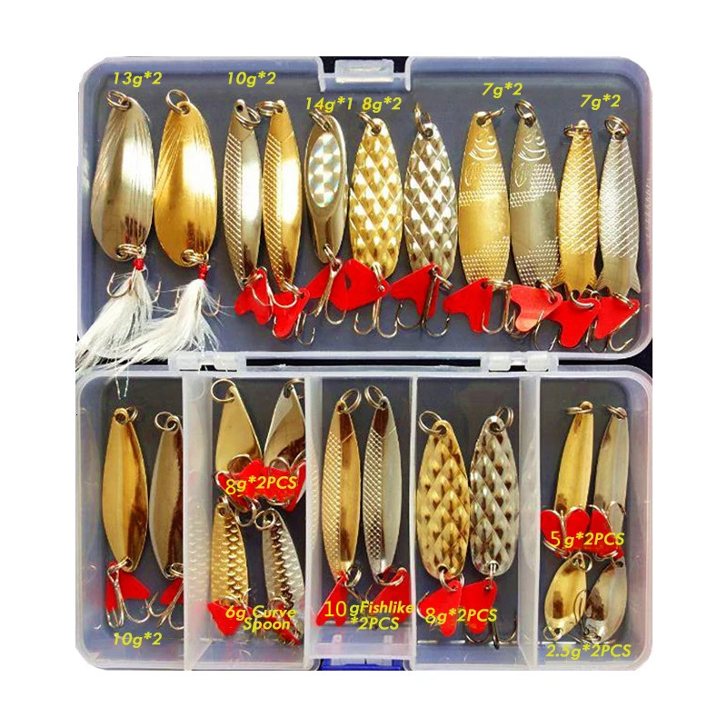 Brilliant Metal Jig Spoon Fishing Lure Set 10202535pcs Wobblers Kit Pike Spoon Bait Fishing Tackle Pesca Isca Artificial 250904