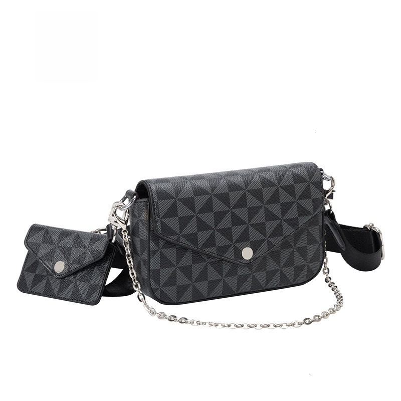 TB BHULAMTE Designer's Niche Women's Bag Printed Checkered Chain Small Square Bag Spring And Summer Multi-functional Two-piece Single-should