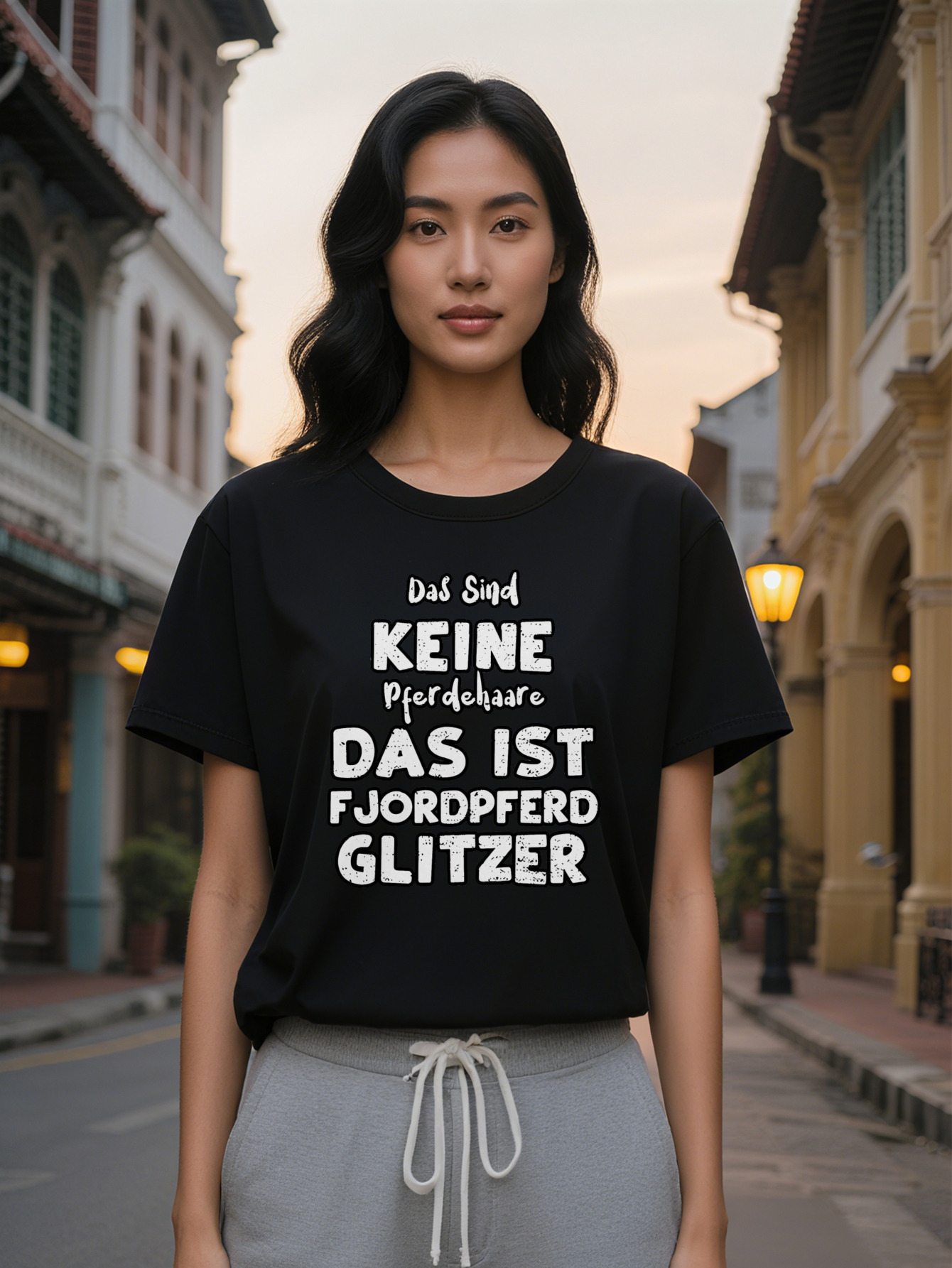 Large XL Lady Crew Neck T-Shirt with Inspirational German Quote Print Soft Fabric Regular Fit Short Sleeve Summer Essential Plus Size