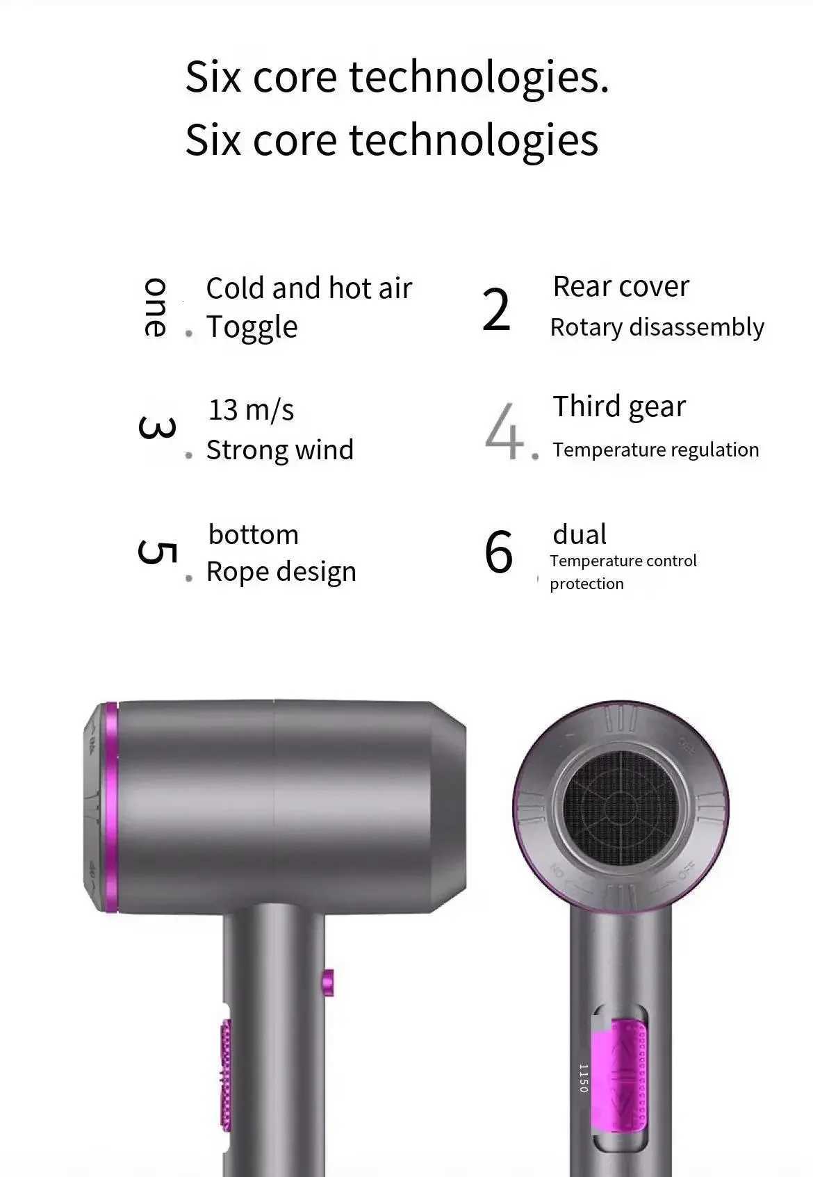 Professional Highpower Electric Hair Dryer Home Hair Salon Hammer Blower High Speed Negative Ions Styling Tools Low NoiseW250904