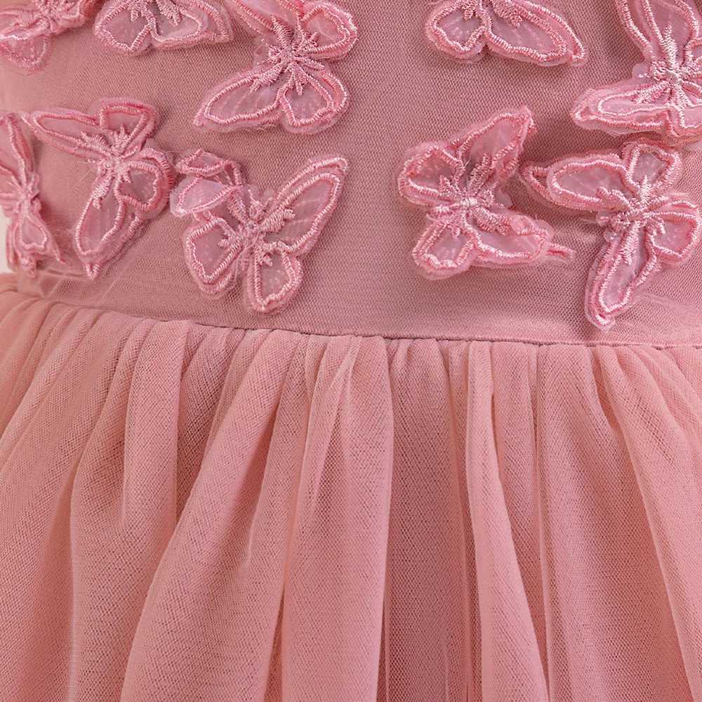 Fluffy White Bridesmaid Dresses For Girls Butterfly Applique Elegant Kids Party Dress Children Girl Wedding Birthday Prom Gown Z250904