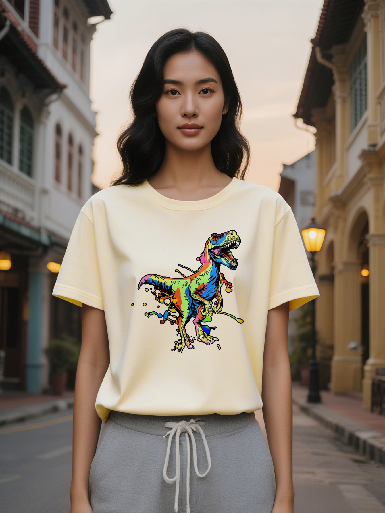 Large XL Casual Round Neck T-Shirt Print Design Top A Gift For Lady Plus Size 4c5a7