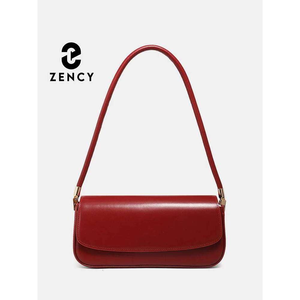 Zency Bury Designer Underarm Handbag Premium Leather Ladies Shoulder French Style Flap Sac Bride's Bag