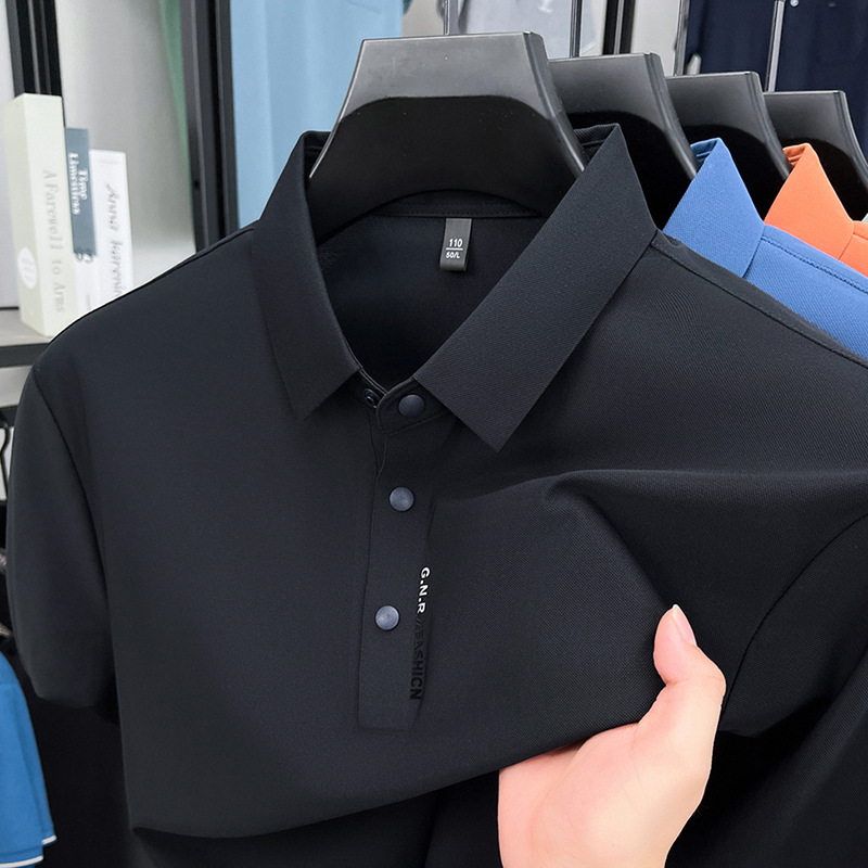 Men's Business Casual Short Sleeved Shirt Solid Color Polo Shirt Fashionable Breathable Comfortable Versatile Top R250904