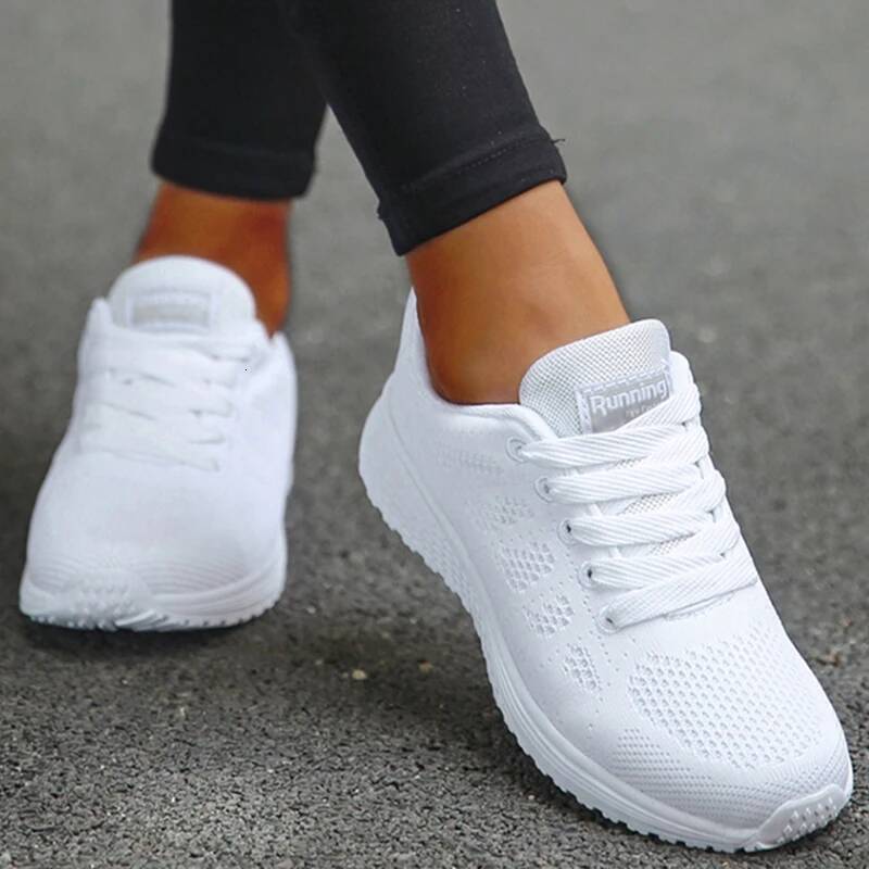 For Fashion Breathable 2024 New Comfortable Soft Sneakers Women Mesh Fabric Lace Up Woman Shoes Female Footwear ddmysaturn
