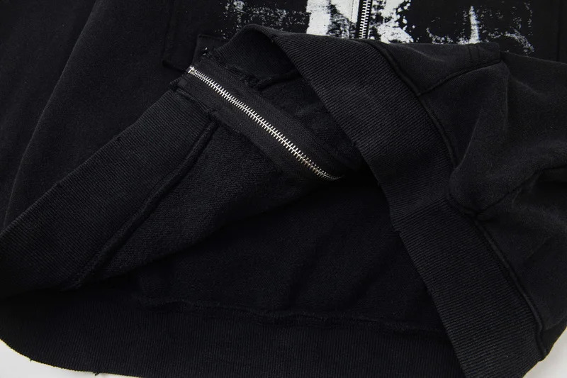 Stock Winter High Street Retro Patchwork Abstract Portrait Print Zipper Hoodie Jackets ERD Hoodie Cotton Men Women Sweatshirts 250815