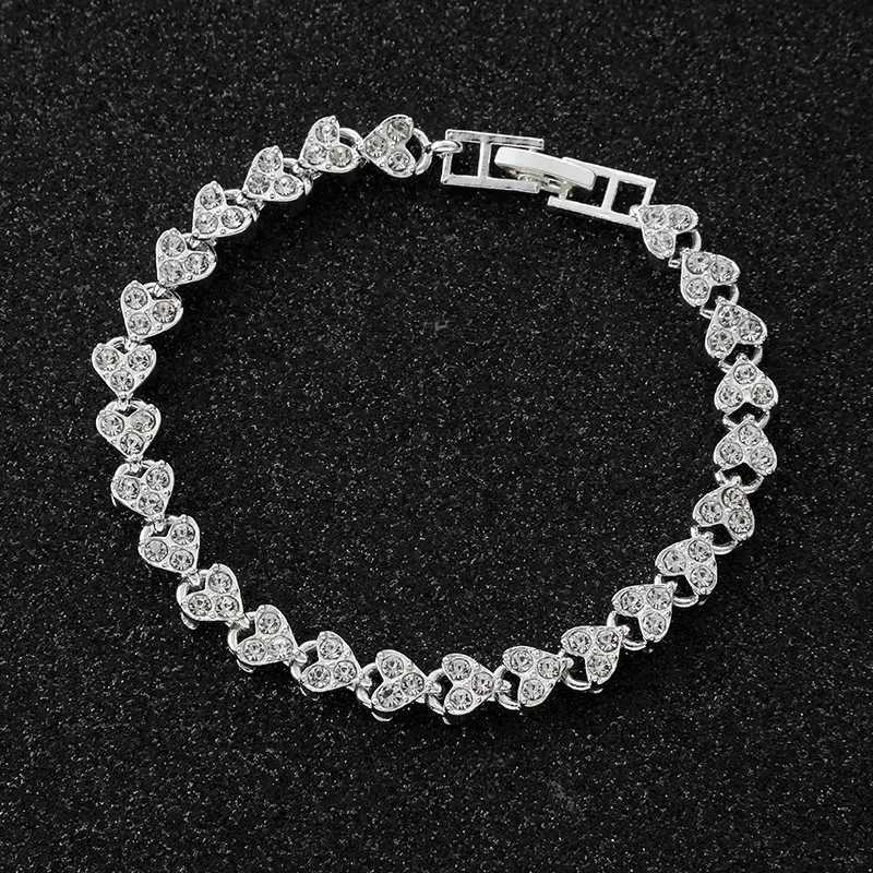 Exquisite Luxury Roman Crystal Bracelet For Women Wedding Gift Korean Rose Gold Silver Color Chain Bracelets JewelryXJ250904