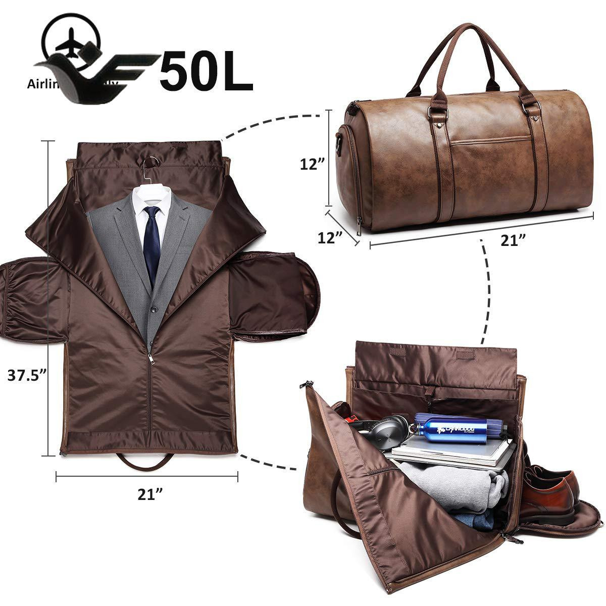 Feiyan Free Shipping New Designer Bag Luxury Shopping Bag Leather Travel Bag Carry Clothing Bag Leather Clothing Luggage Bag Convertible Men's Su