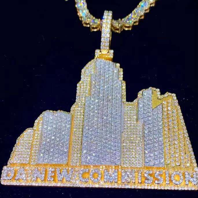 Price Hip-Hop Accessories 26 Famous Iced Sier Glow Stone Letter Pendant