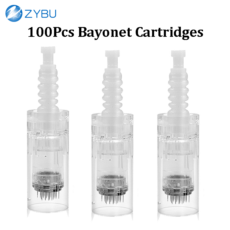100 PCS DermaTool Accessories Bayonet Needles 12 24 36 42 Pins Cartridge For Dr pen Ultima N2 M5 M7 E30 Dermapen F7 MTS Micro Needle Replacement Head 