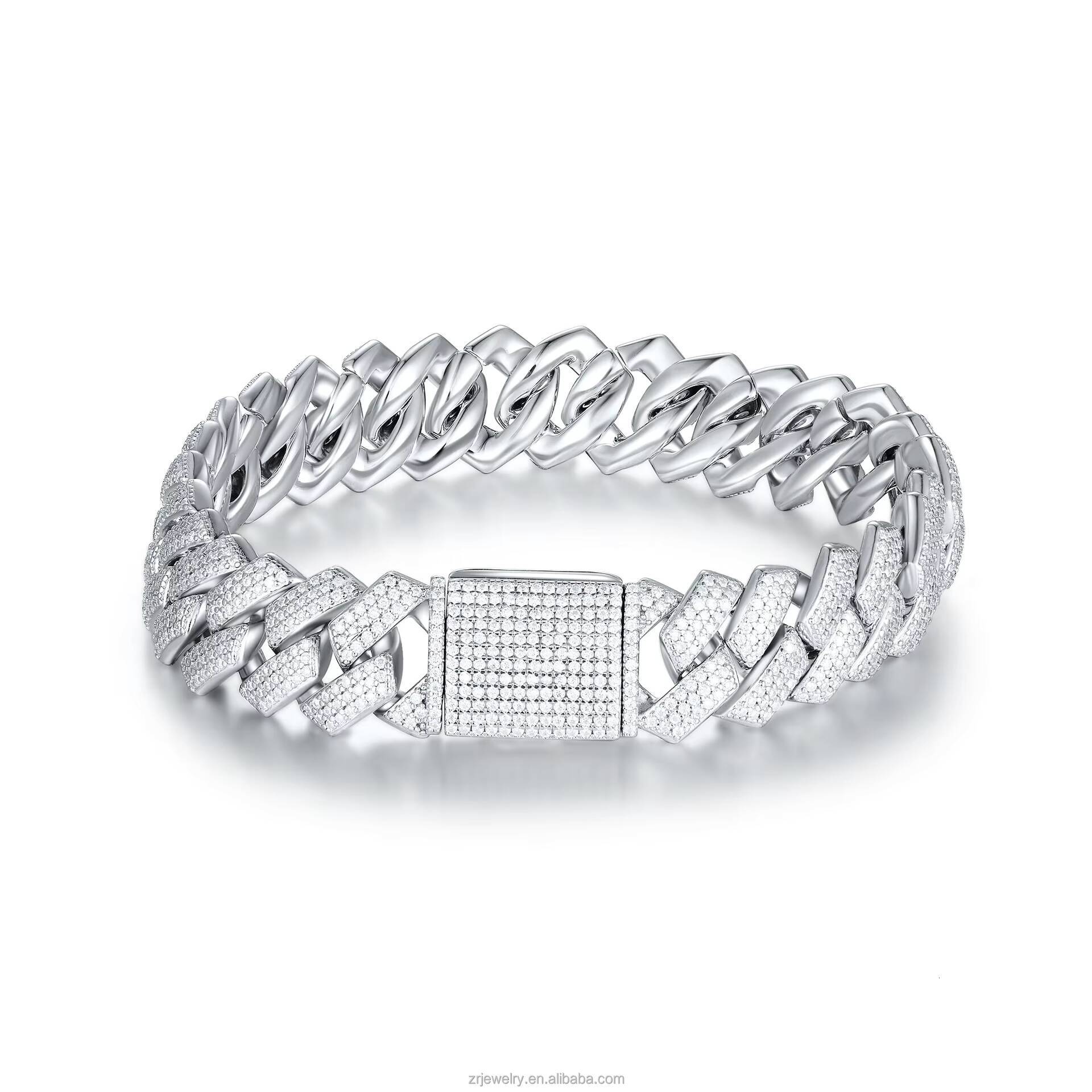 S925 Silver Fine Jewelry Bracelets Moissanite Skeleton Tennis Bracelet Bangle Cuban Link Chain