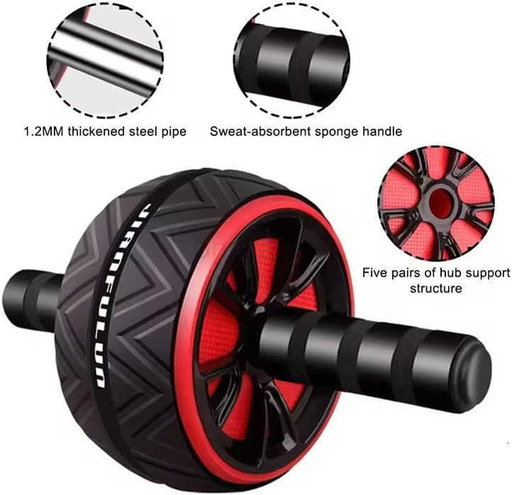 Ab Roller Wheel for Core Abdominal Workout Fitness Equipment for Men Women Home Gym Exercise Wheel with Knee Pad Strength Training Gear for Abs Core W