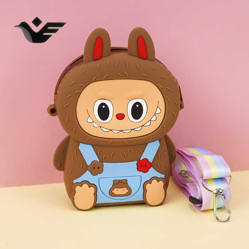 Feiyan Free Shipping New Designer Bag Luxury Shopping Bag New Labubu Silicone Coin Purse In Stock Children's Cartoon Fashion Coin Purse Student C