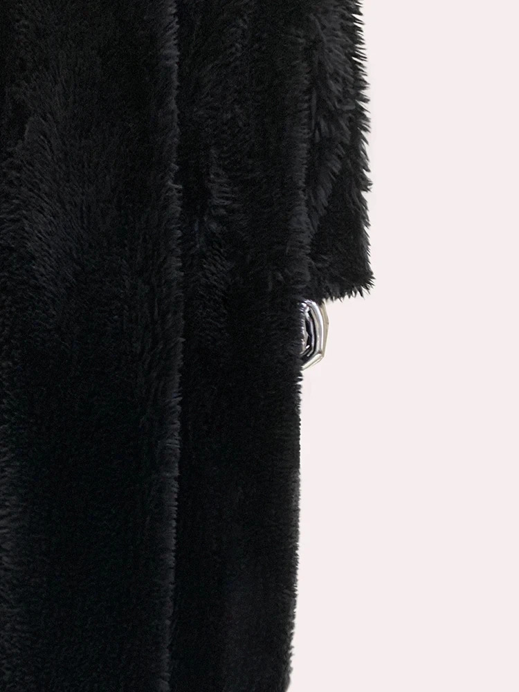 Mauroicardi Spring Winter Extra Long Oversized Black Thick Warm Shaggy Hairy Faux Fur Coat Men y Maxi Furry Overcoat 250904