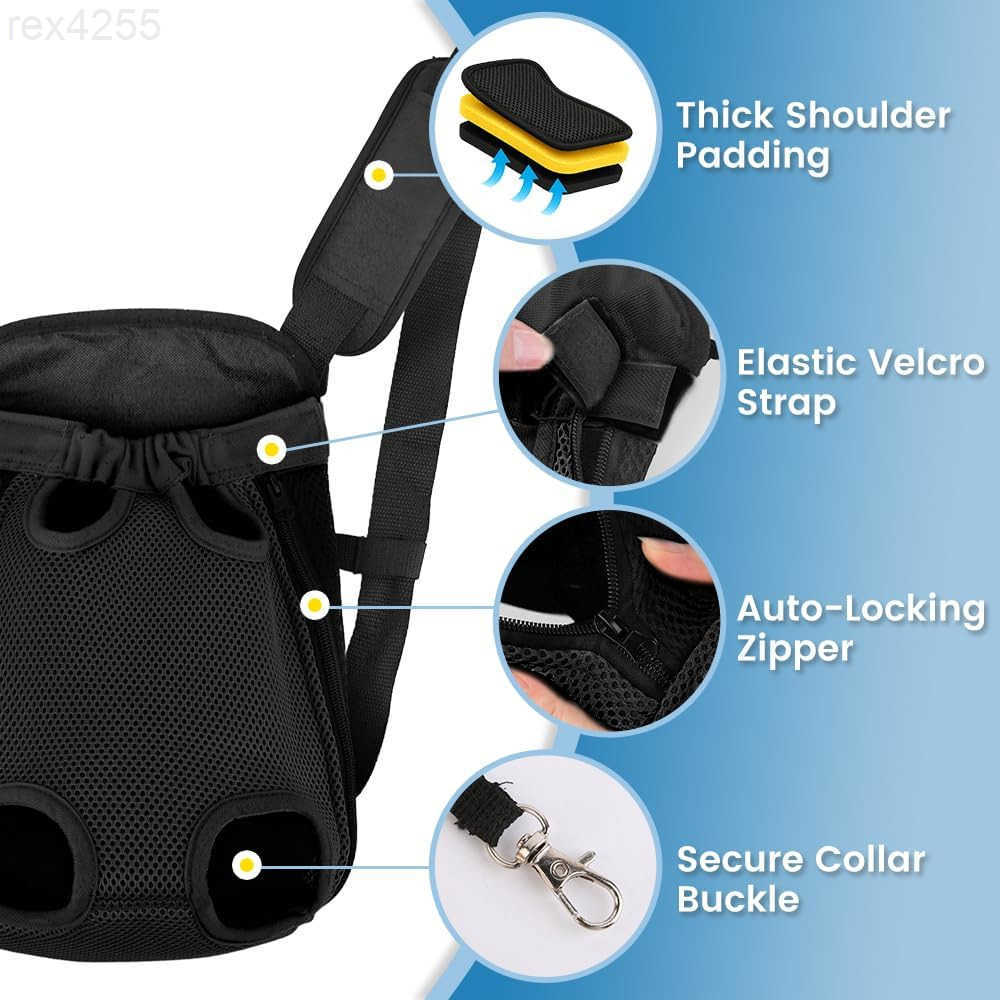 Dog Backpack Carrier Adjustable Pet Front Carriers Legs Out Carrying Sling Travel Bag for Small Medium Dogs 47 Lbs Soft Wearable Puppy Chest Carry Bac