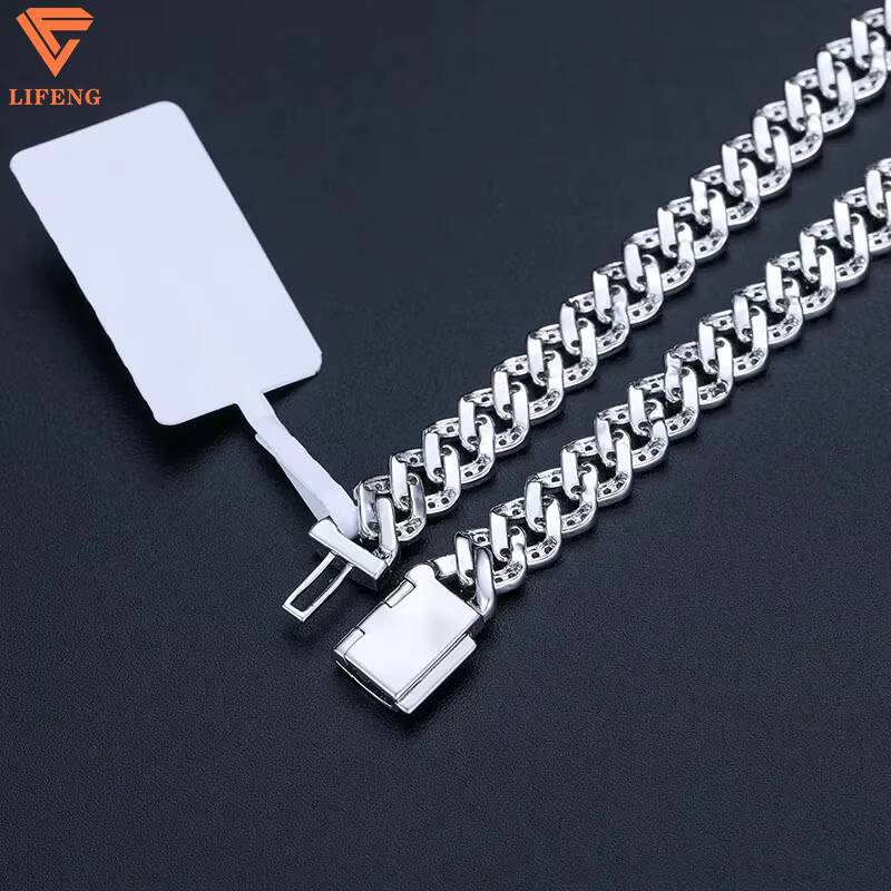 Custom 6mm White Gold Cuban Link Bracelet With VVS Moissanite Diamond Hip Hop Jewelry Bracelet Iced Out Chain Men Charm Bracelet