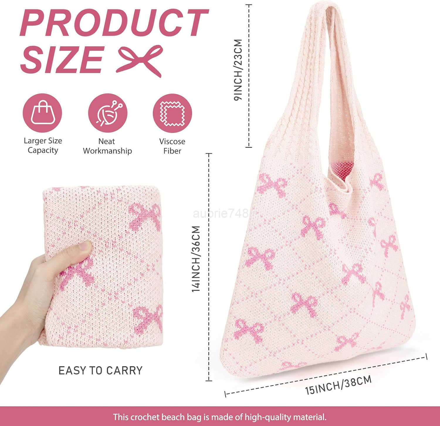 Crochet Tote Beach Mesh Knitted Shoulder Bag Large Aesthetic Hobo Bag for Women Summer M250904