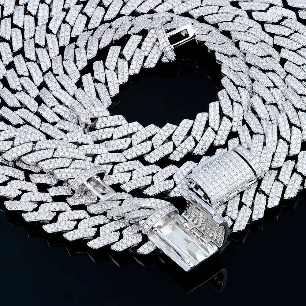 New Store Discount Wholesale Hiphop 10mm Infinity 925 Silver Miami Men Iced Out Vvs Diamond Moissanite Cuban Link Chain Necklace