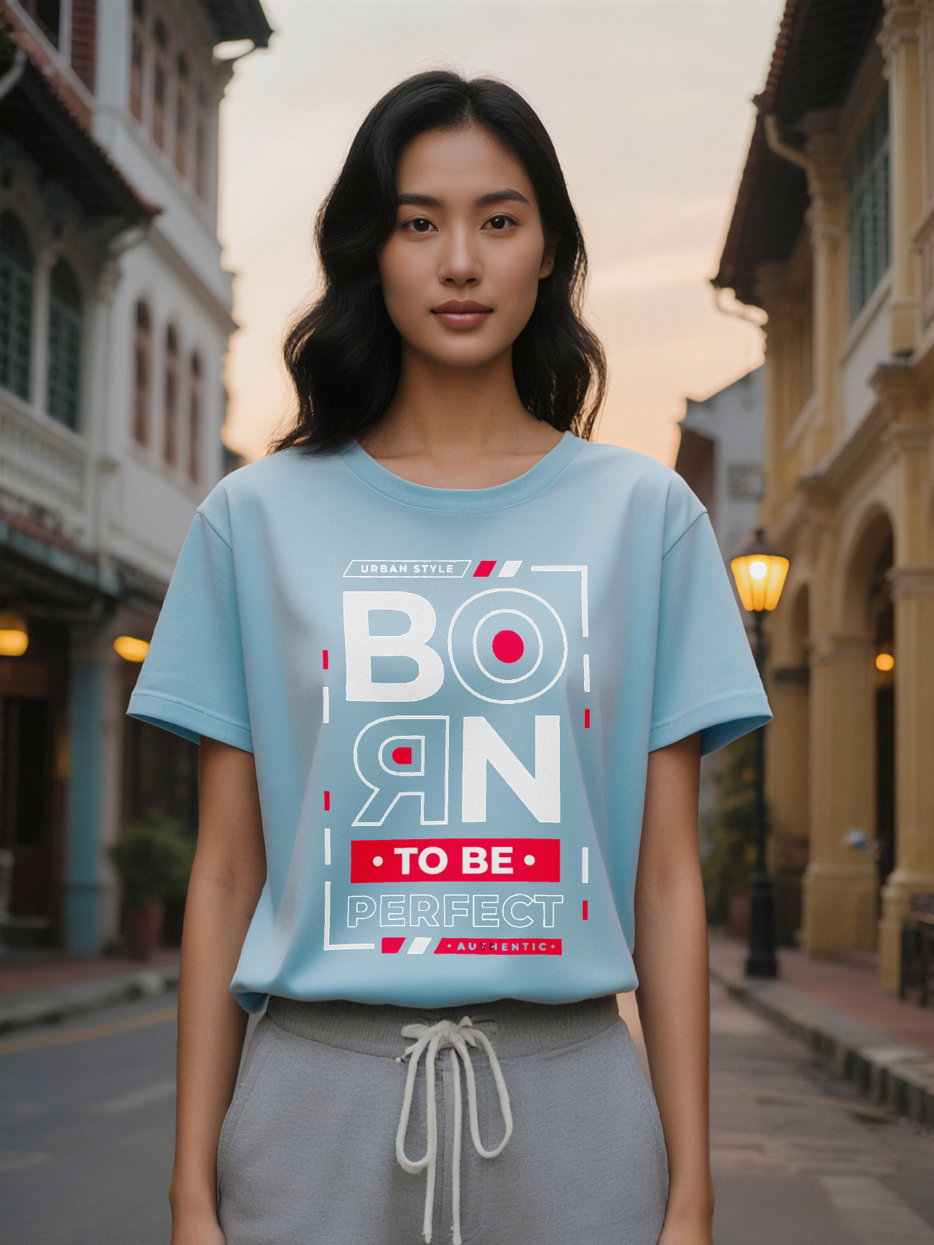 Large XL Urban Style DOON Graphic Print T-Shirt Black Casual Crew Neck Tee with Bold Lettering Breathable Summer Top for Plus Size