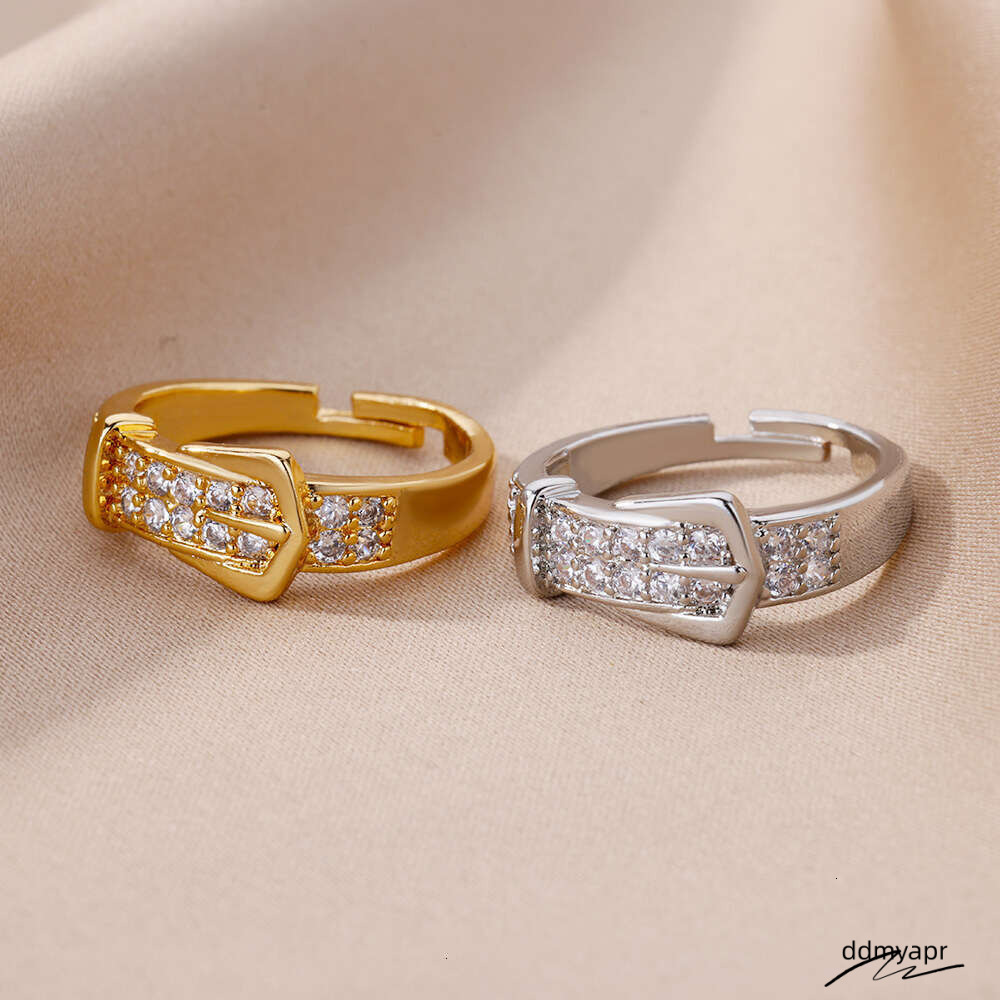 Collections European-Style Gold Buckle Ring Adjustable Plated Crystal Ddmyday Band For Women Ddmyday