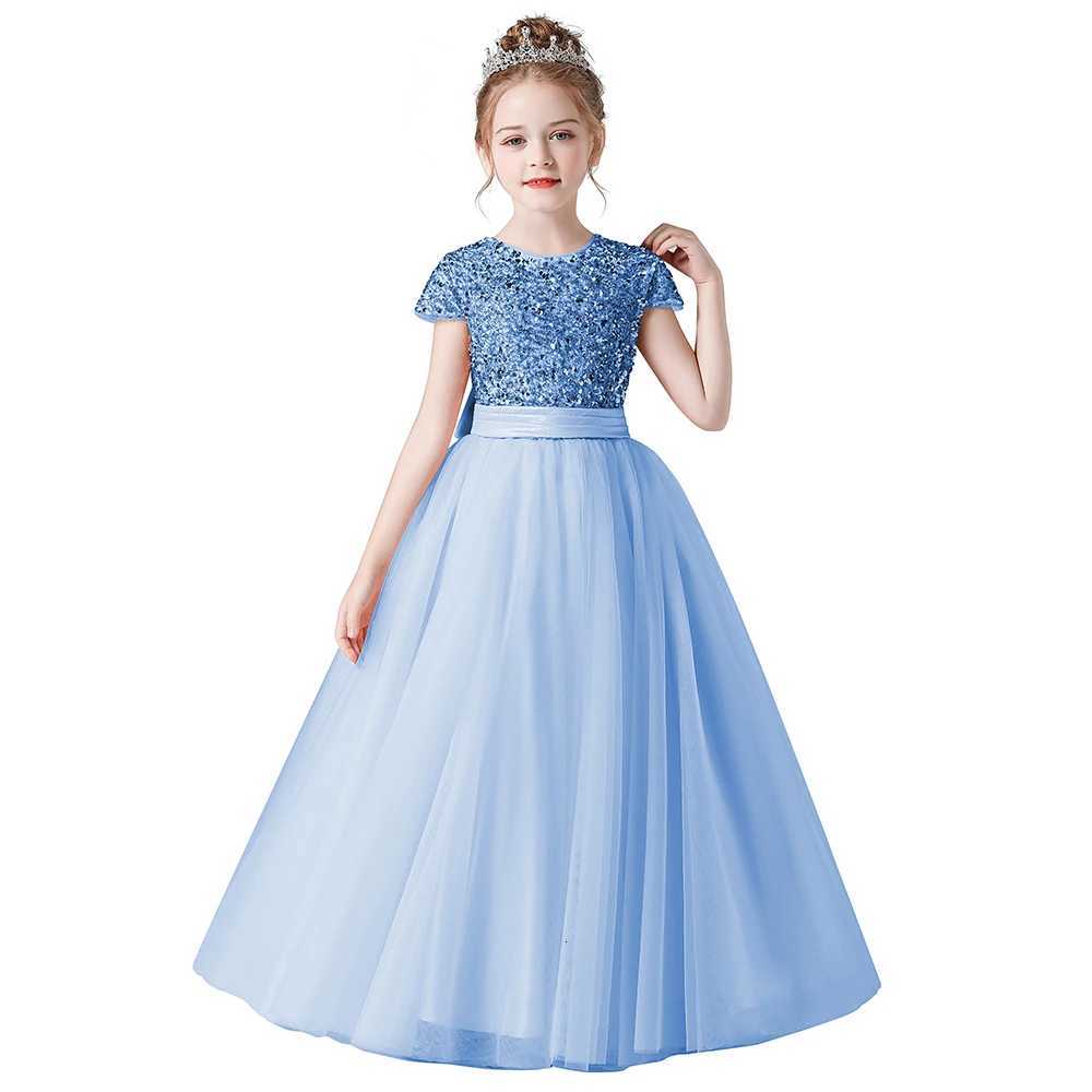 Dideyttawl Customized Sequin Flower Girl Dress For Wedding Party Tulle Puffy Skirt Girl Birthday Pageant Gown Junior Bridesmaid Z250904