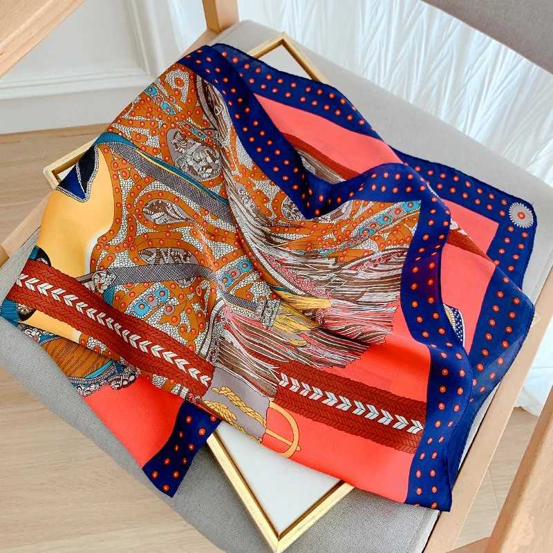 Designer 70*70cm Spring Autumn Lady Beach Silk Scarf New Sty scarf Wen Fashion Square shawl wrap Luxury foard band muffr G250904