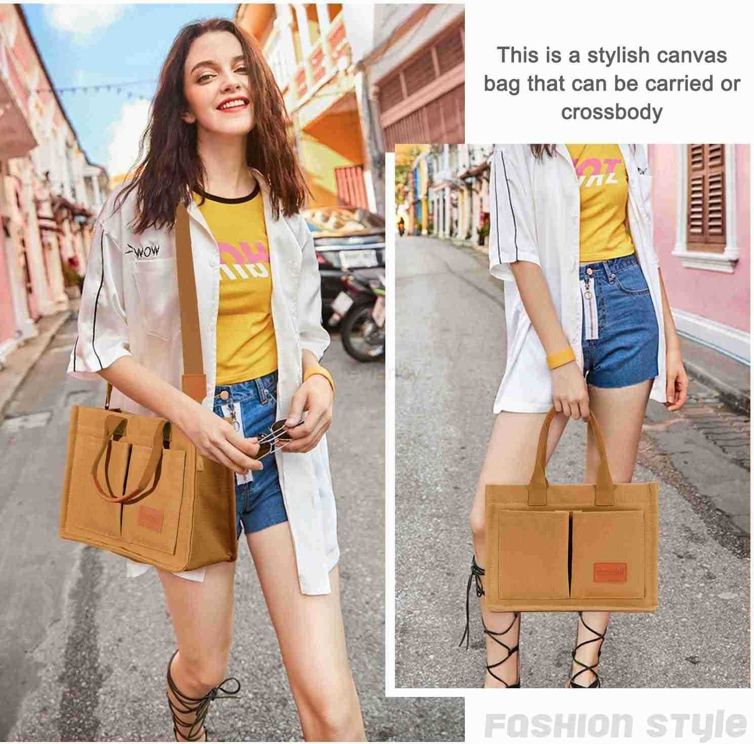 Bag for Women with Pockets Crossbody Bag Tote Shoulder Handbags Casual Work Bags Everything Tote BagW250904