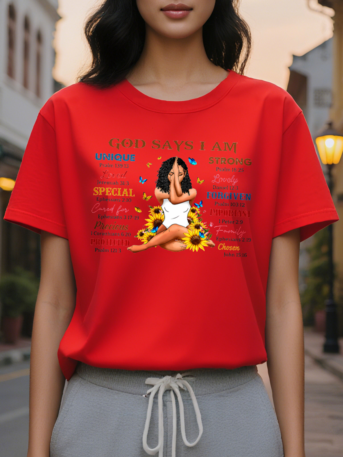 Figure Letter Graphic Tee Fashionable Crew Neck Short Sleeve Casual Style Spring Summer Comfortable Eye Catching